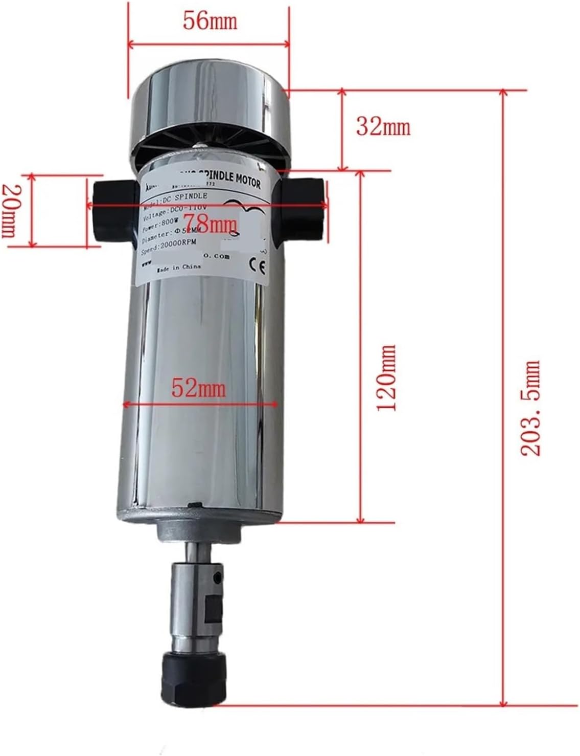 800w 110VDC 20000RPM spindle motor