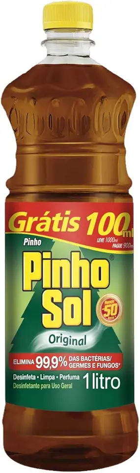 Desinfetante Pinho Sol Original 1L Promo 100ml