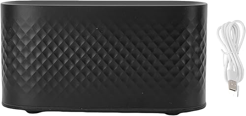 Simulated Flame Diffuser,7 Colors Light Stylish Desktop USB Air Humidifier for Home Hotel Office Black 160ml