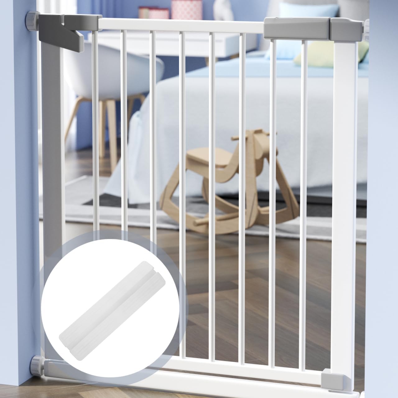 Tofficu Safety Door Fixator Baby Gate Anti Kick Pedal Plastic Footbar 17.91X5.11X1.18 Inch for Stairway Protection and Child Safety