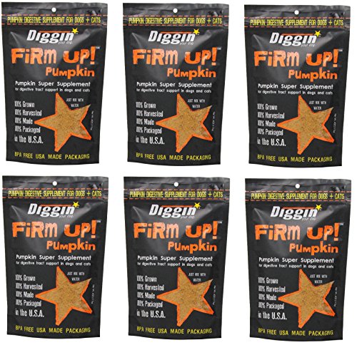 (6 Pack) Diggin Your Dog Firm Up Pumpkin Super Supplement for Digestive Tract Health for Dogs 4 Ounces each