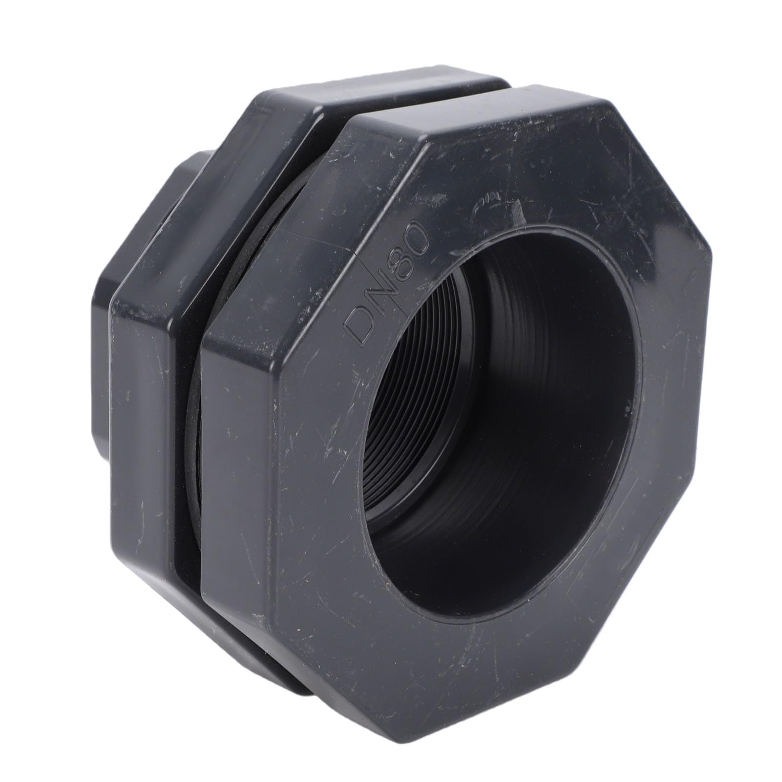 Fafeicy Conexión de Tanque de PVC de 4 Pulgadas con Junta EPDM y Tuerca de Seguridad, Adaptador de Tanque de Rosca NPT para Barril de Lluvia, Acuario, Piscina