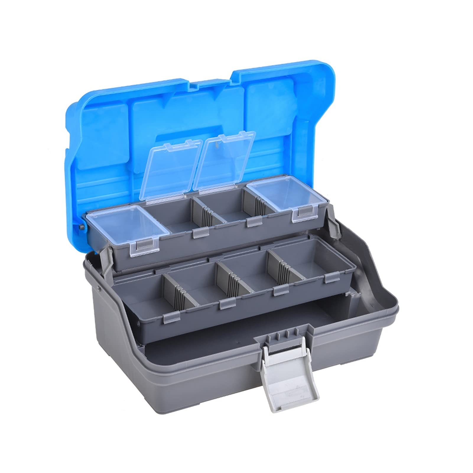 Caja de Almacenamiento para Anzuelos de Pesca Pesca Tackle Fouch Case Fishing Lure Bait Outdoor Portátil Fácil Pesca Llevar Caja de Almacenamiento 3 Capa Plástico Contenedor de Cebo