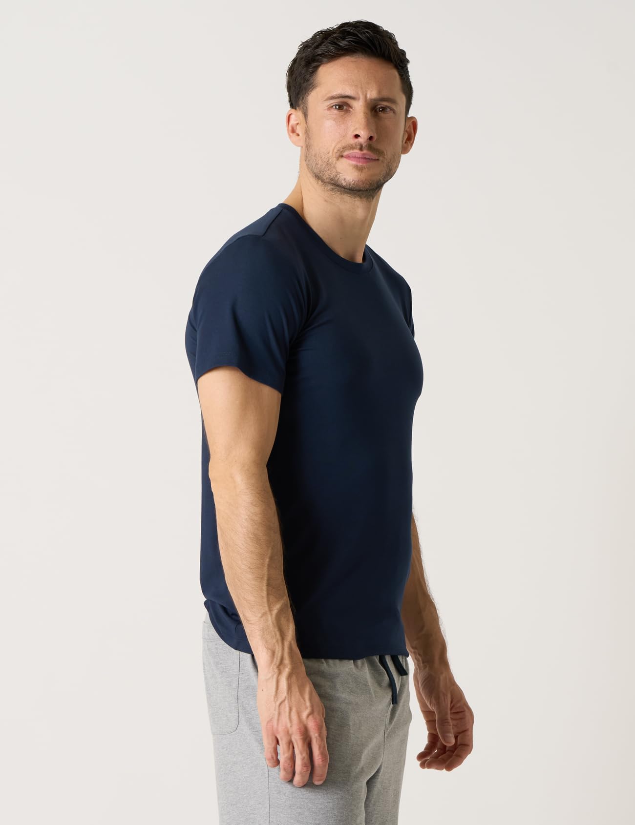 LAPASA Pacco da 2 T-Shirt Uomo Pacco da 2 Micromodal Maglietta Intima Girocollo Canottiera a Maniche Corte Regular Fit M07 M08