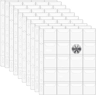 Coin Collection Album Coin Storage Coin Sleeves Coin Collection Pages Coin Album Protector,10 Sheets 20 Pocket Coin Collecting Pages Coin Sleeves, Binder Inserts Coin Pocket Pages Collecting Sleeves