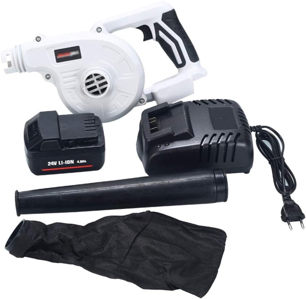 Convenient 2-in-1 Garden Leaf Blower, Cordless Blower Vacuum & Shredder, 1L Collection Bag (Color : 2×Battery, Size : 2.0Ah) (2×Battery 4.0Ah)