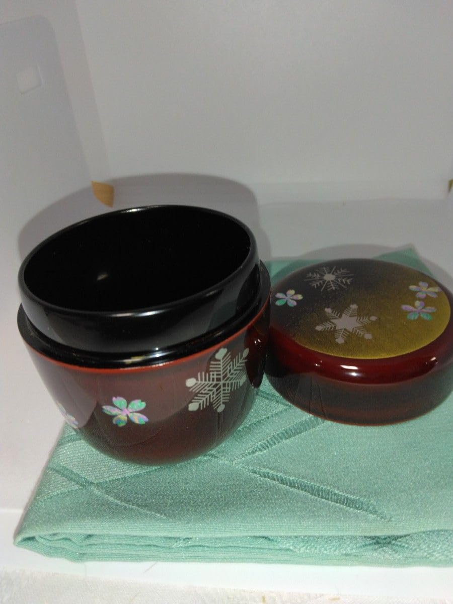 Amazon.co.jp: 早見征一造｢雪月花｣螺鈿 中棗 木製漆器 茶道具