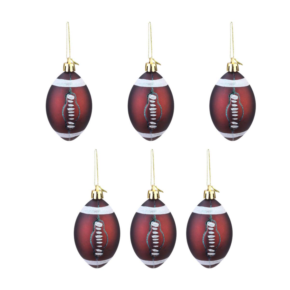Alipis 6stücke Weihnachtskugeln Kunststoff Kugeln zum Aufhängen Rugby Form für Christbaumkugeln Weihnachtsbaumdeko und Partydekoration
