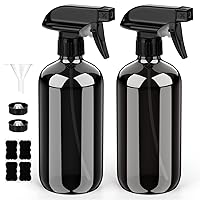 Vista 12 de Botella de spray de vidrio, juego de botellas de vidrio ámbar y accesorios recargables para plantas, limpiadores de ventanas, aromaterapia