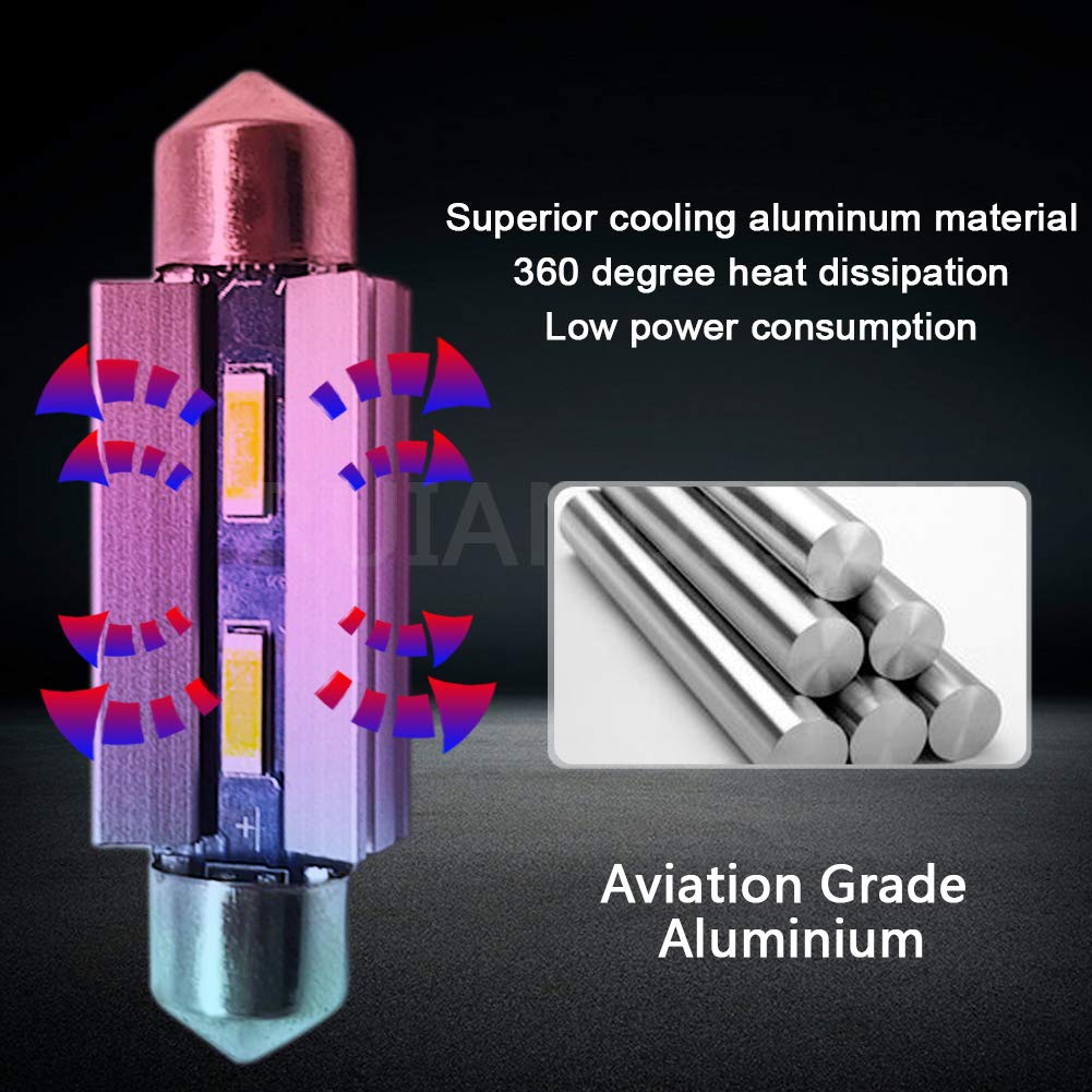 Lampadine LED Auto 42mm - 6V Super Luminose Per Interni, Confezione Da 2 - Foto 3