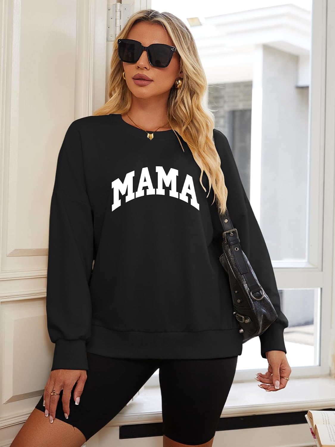 Mama Sweatshirts Oversized Crewneck Long Sleeve Mom Sweatshirt Graphic Casual Loose Fit Pullover - Image 5