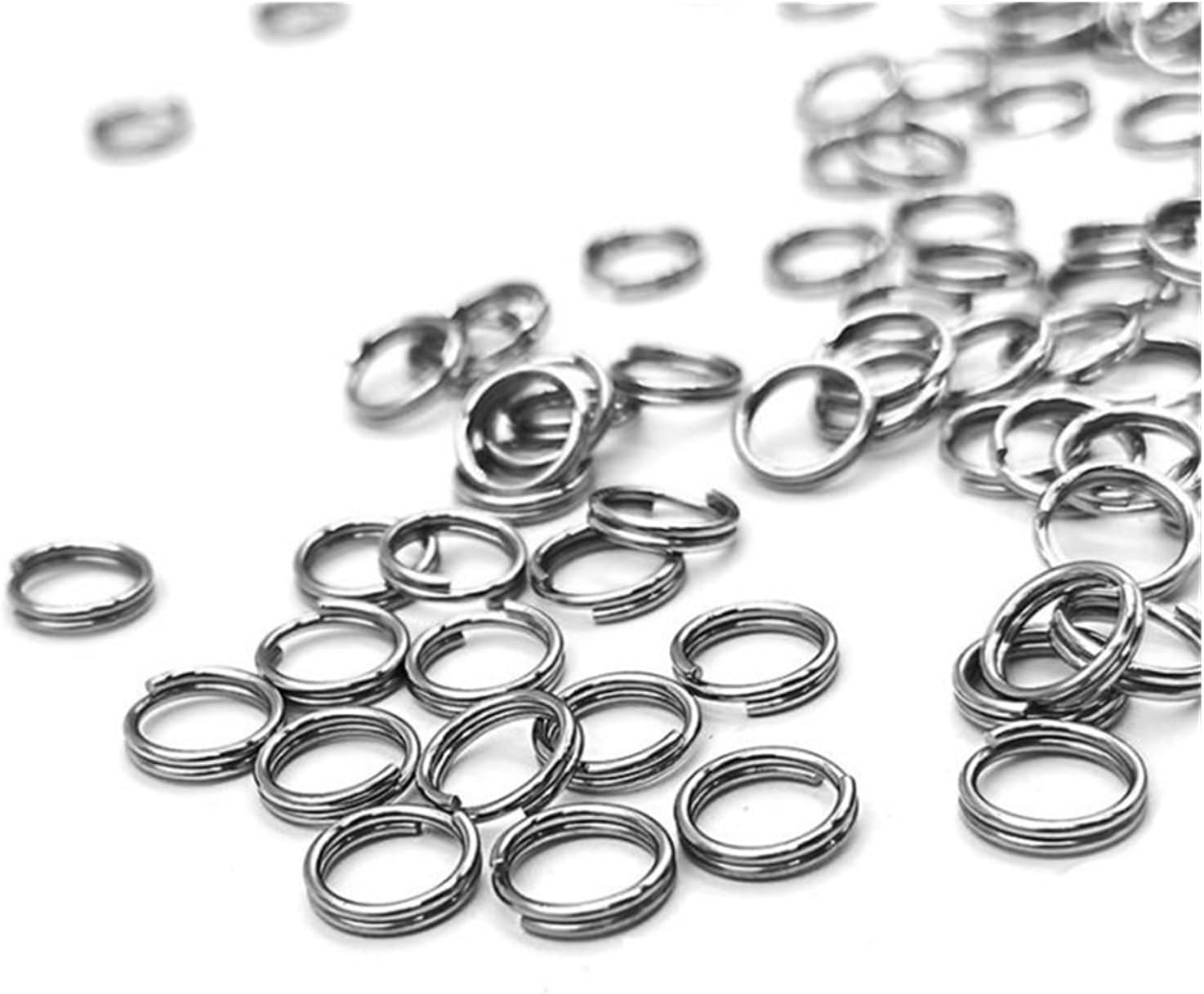 BREAKA 100pcs 5/6/8mm Stainless Steel Split Jump Ring Connector for DIY Keychain Jewellery Making Supplies Accessories Findings (Color : 1, Size : 0.7X7mm)