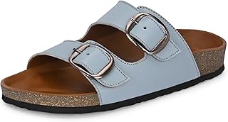 Centrino Women’s Berkin-Style Slip-On Sandals | Open Toe Design | Soft PU Footbed | Lightweight & Comfortable | Arch Suppo... Price In India