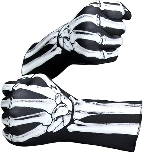 Miniatura 3 de Amosfun Guantes de esqueleto de Halloween, guantes de esqueleto de dedo completo, unisex, para fiesta de Halloween, cosplay, accesorio de disfraz de