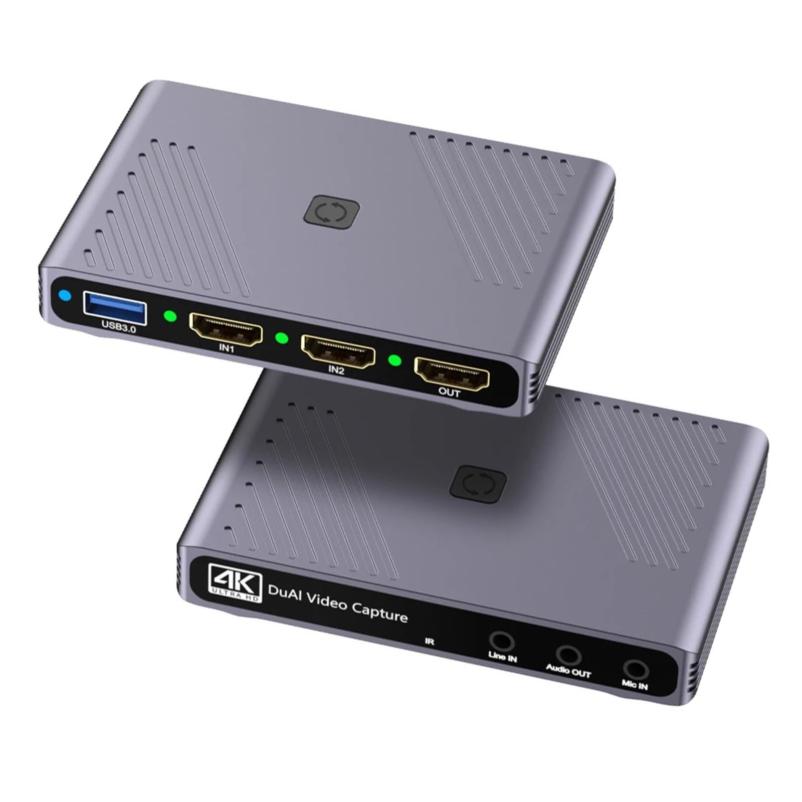 Convertidor Digital, Captura de vídeo USB 3.0 Transmisión en Profesional Podcasting Entrada Dual