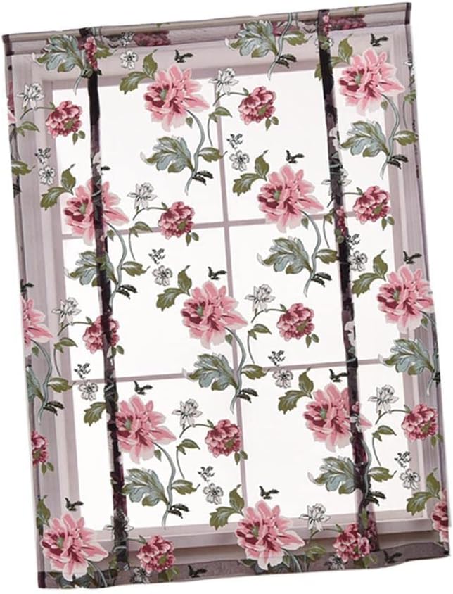 Familla Kitchen Window Short Roman Blinds Curtains Panel Purple Peony 60x140cm