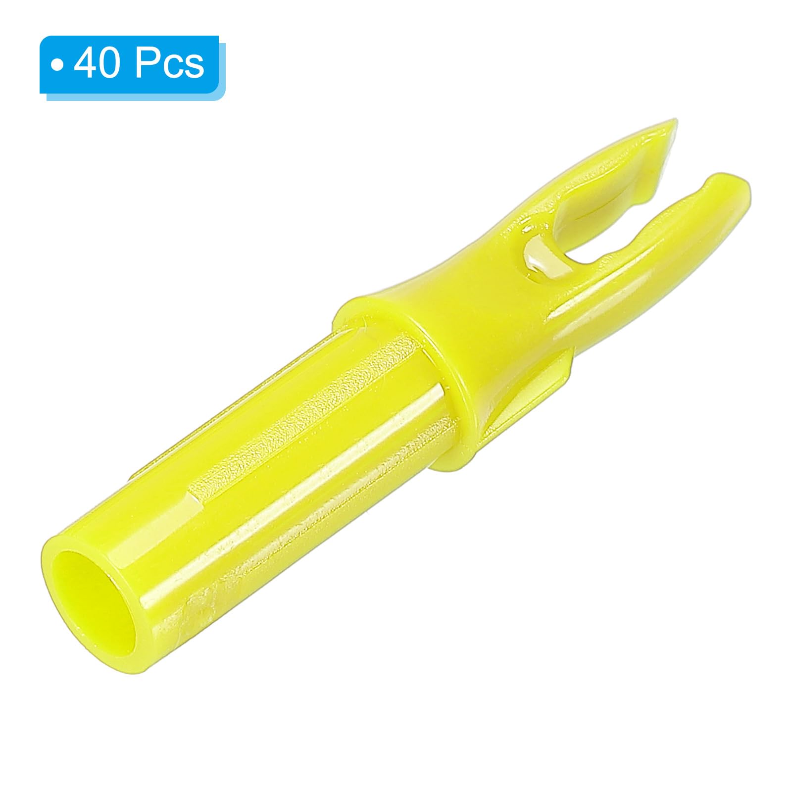 PATIKIL Tir Arc Flèche Encoches 6.2mm 0.244", 40 Paquet Insére Flèche Encoche Remplacement pour Tournage, Jaune