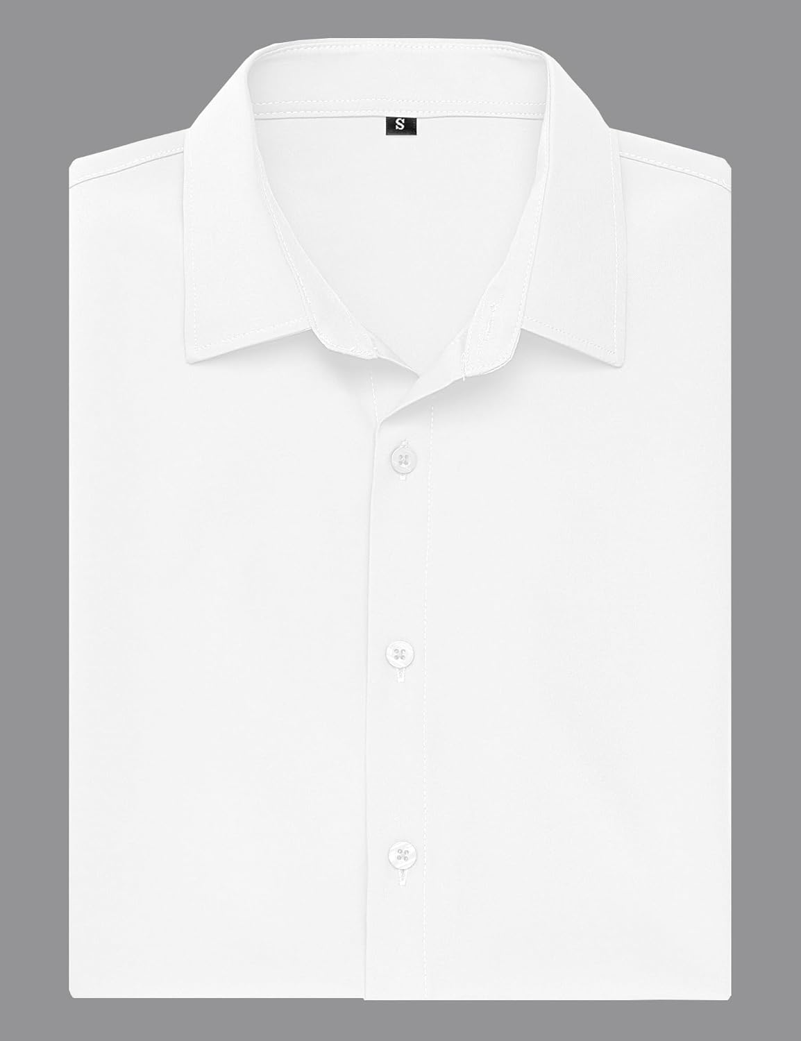 URRU Men's Muscle Dress Shirts Slim Fit Stretch Short Sleeve Casual Button Down Shirts for Men - Image 5