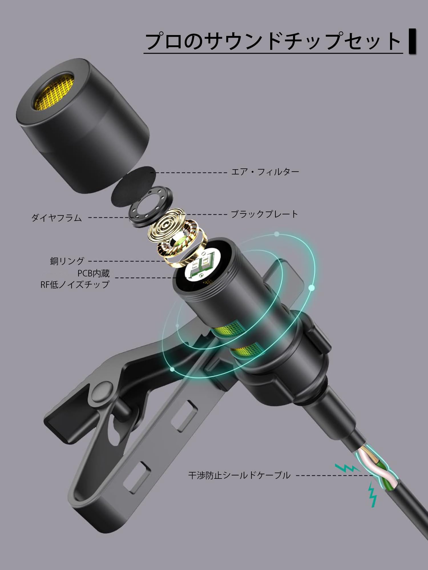 Amazon.co.jp: Alvoxcon TG1/TG3/UM3/UM4対応 ピンマイク 録音