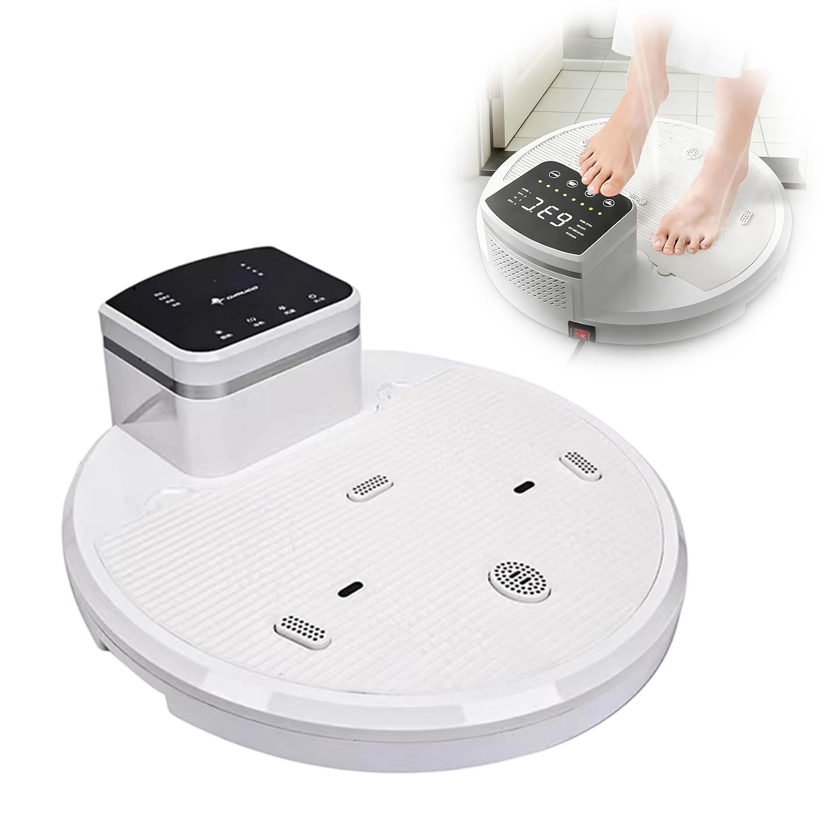 Sèche-corps complet 2500 W, séchoir pour le corps après la douche avec 4 vitesses de réglage de l'air froid/chaud, machine de séchage à panneau tactile pour pieds avec préchauffage et arrêt