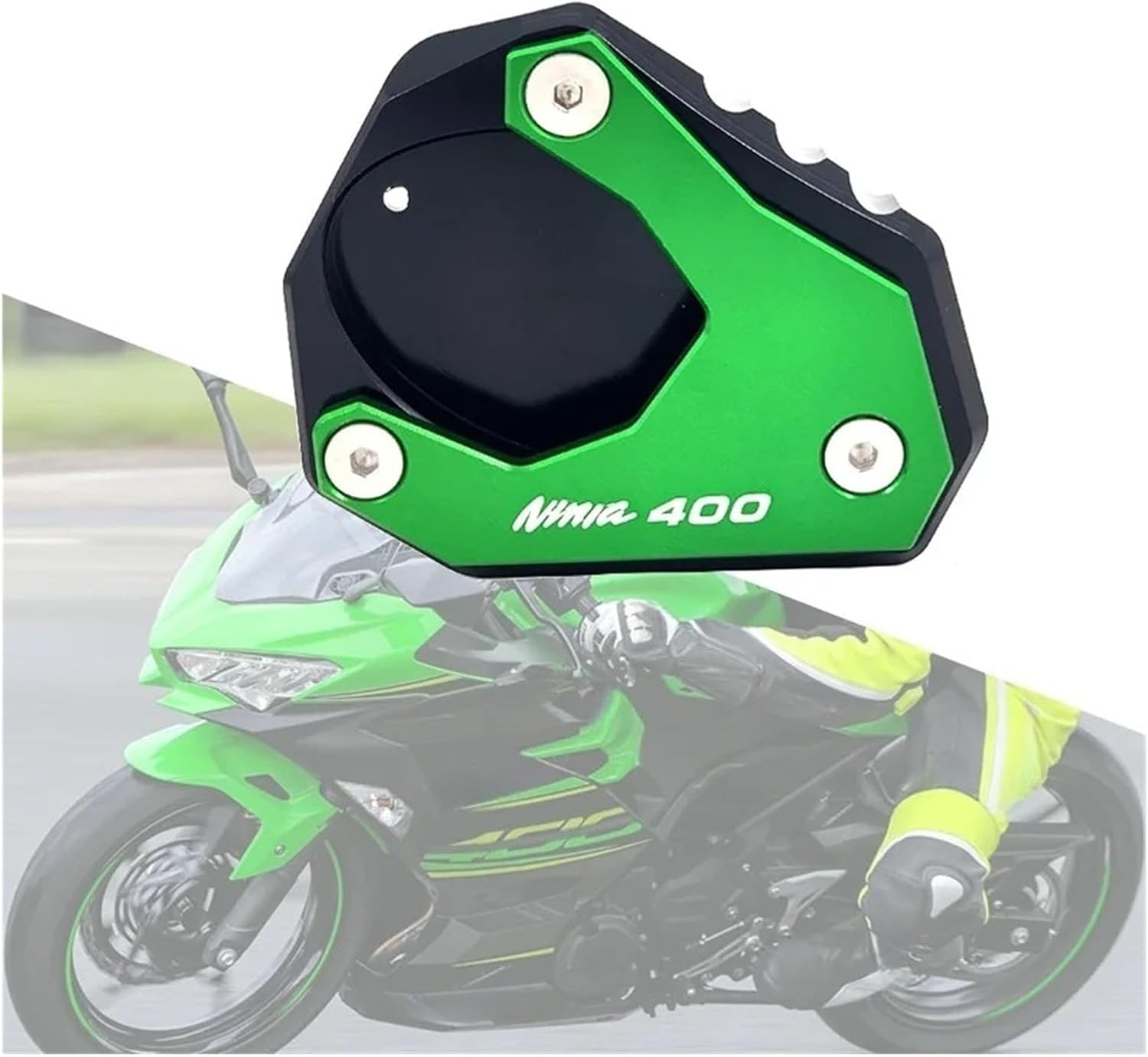 Motorcycle Kickstand Enlarge Plate Motorcycle CNC Kickstand Foot Side Stand Extension Pad Support Plate Enlarge For KA&WASAKI NINJA400 Z400 2018-2022