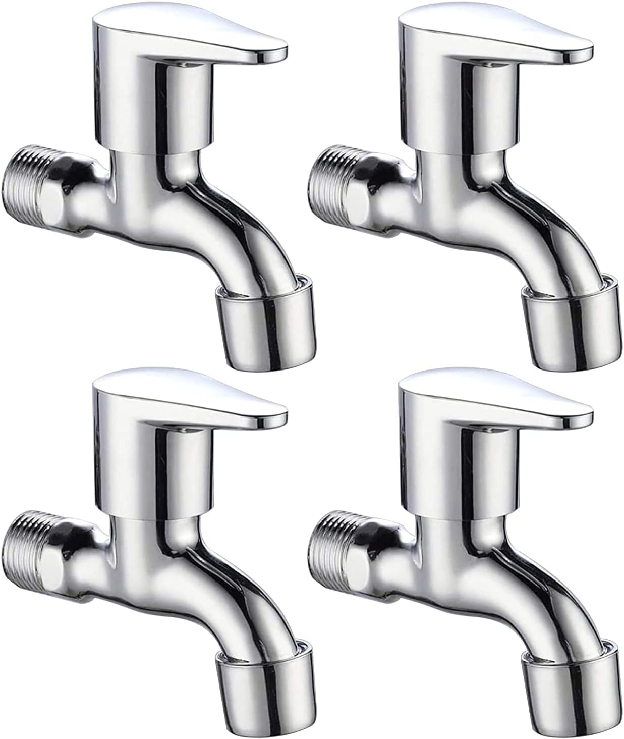 Alligator Stainless Steel Fusion Bib Cock Bathroom Tap with Wall Flange Chrome Plated (Pack of 4)
