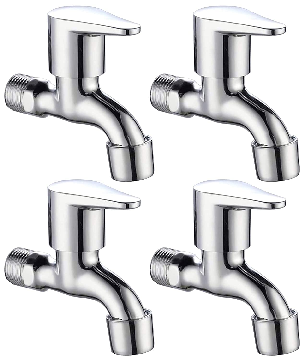 Alligator Stainless Steel Fusion Bib Cock Bathroom Tap with Wall Flange Chrome Plated (Pack of 4)