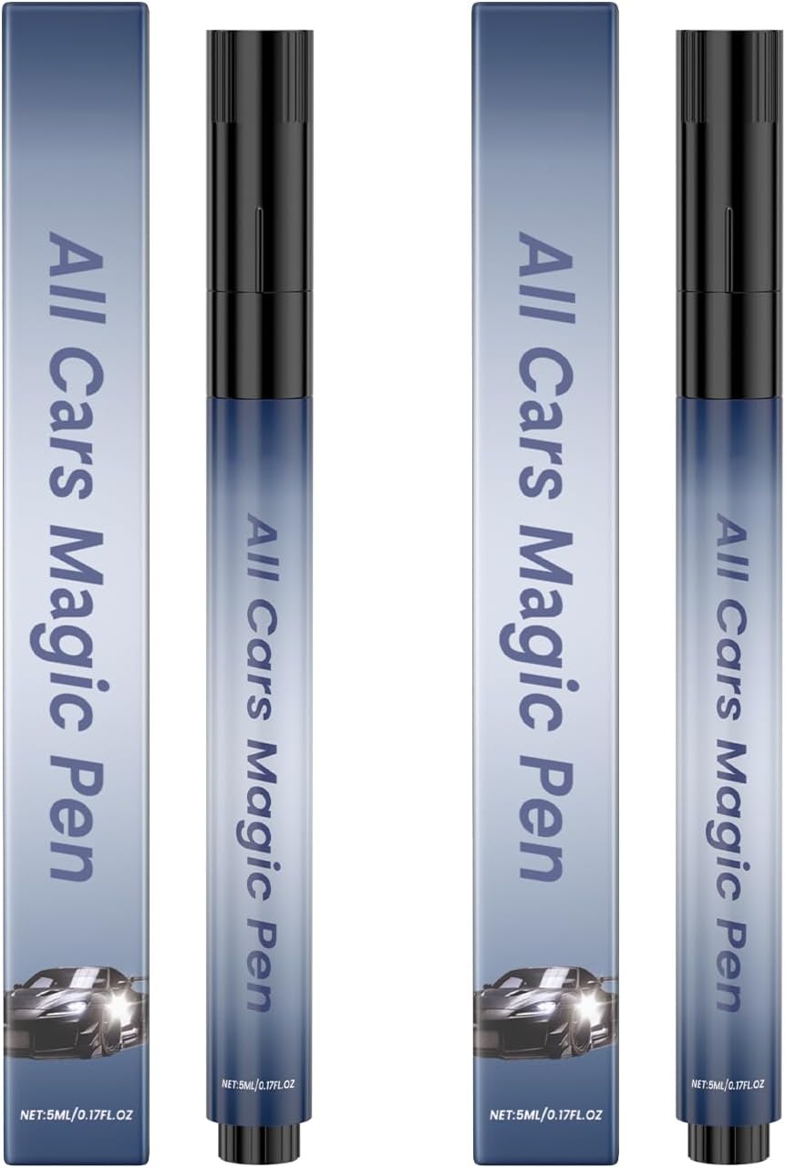 All Car Magic Scratch Repair Pen - Quick & Easy Touch-Up Solution for Minor Scratches, Weather-Resistant and Universal Fit for All Car Models (2pc)