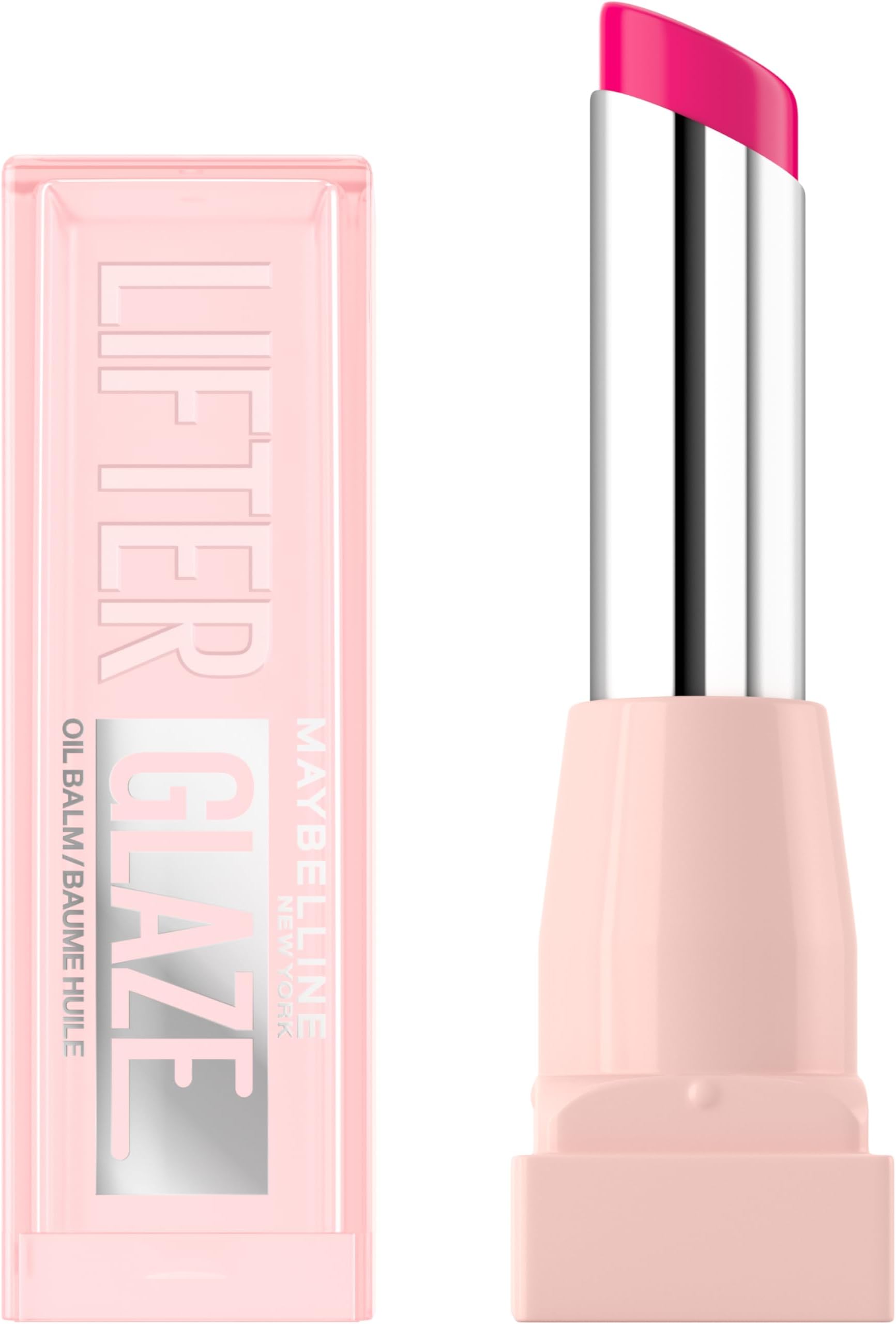 New York Lifter Glaze High Shine Lip Oil Balm, Sheer Pink Plumping Gloss with Hyaluronic Acid, Non-Sticky 24HR Hydrating Lip Treatment, Shade: Rose Bite