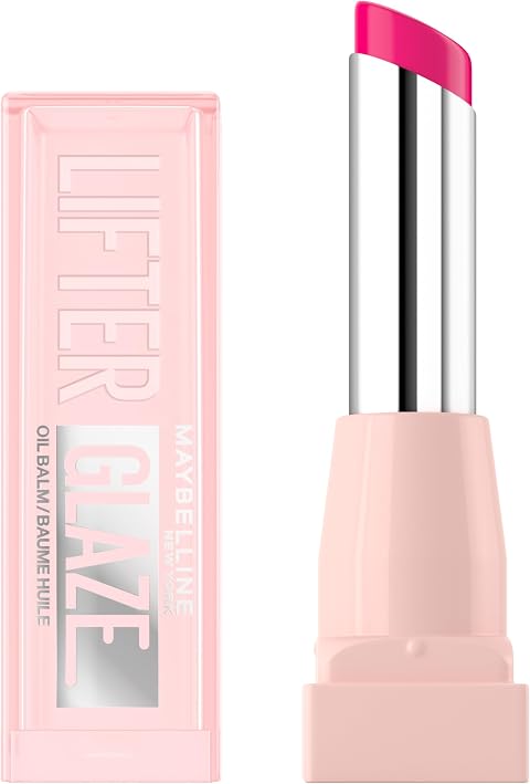 Maybelline Lip Oil Lifter Glaze, Hydrating Lip Balm Shade: Rose Bite | With Hyaluronic Acid, Acerola Cherry Extract, Up To 24HR Hydration, Plumping Fuller Lips, Shine