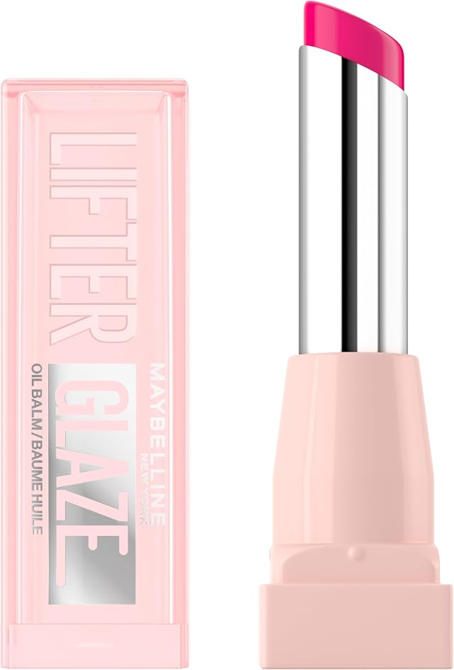 Maybelline Lip Oil Lifter Glaze, Hydrating Lip Balm Shade: Rose Bite | With Hyaluronic Acid, Acerola Cherry Extract, Up To 24HR Hydration, Plumping Fuller Lips, Shine