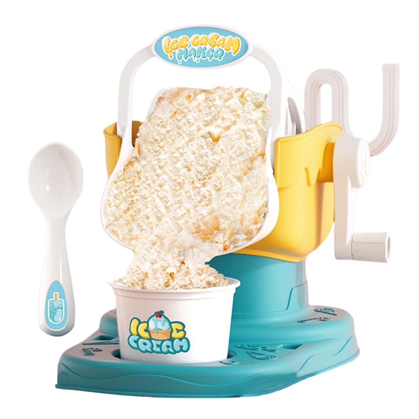 Shurzzesj Ice Cream Maker For Kids - Manual Ice Cream Machine,Easy To Clean Manual Quick Results Soft Serve Ice Cream Maker With Application Handle For Yogurt, Gelato