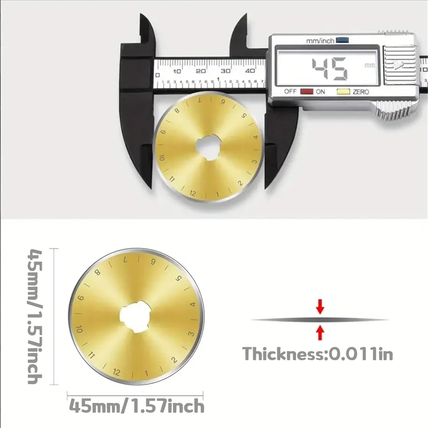 Rotary Cutter Blades 20 Pcs 45mm Rotary Cutter Blades Coated, Replacement for Sewing, Quilting, Scrapbooking, Cut Fabric,Paper
