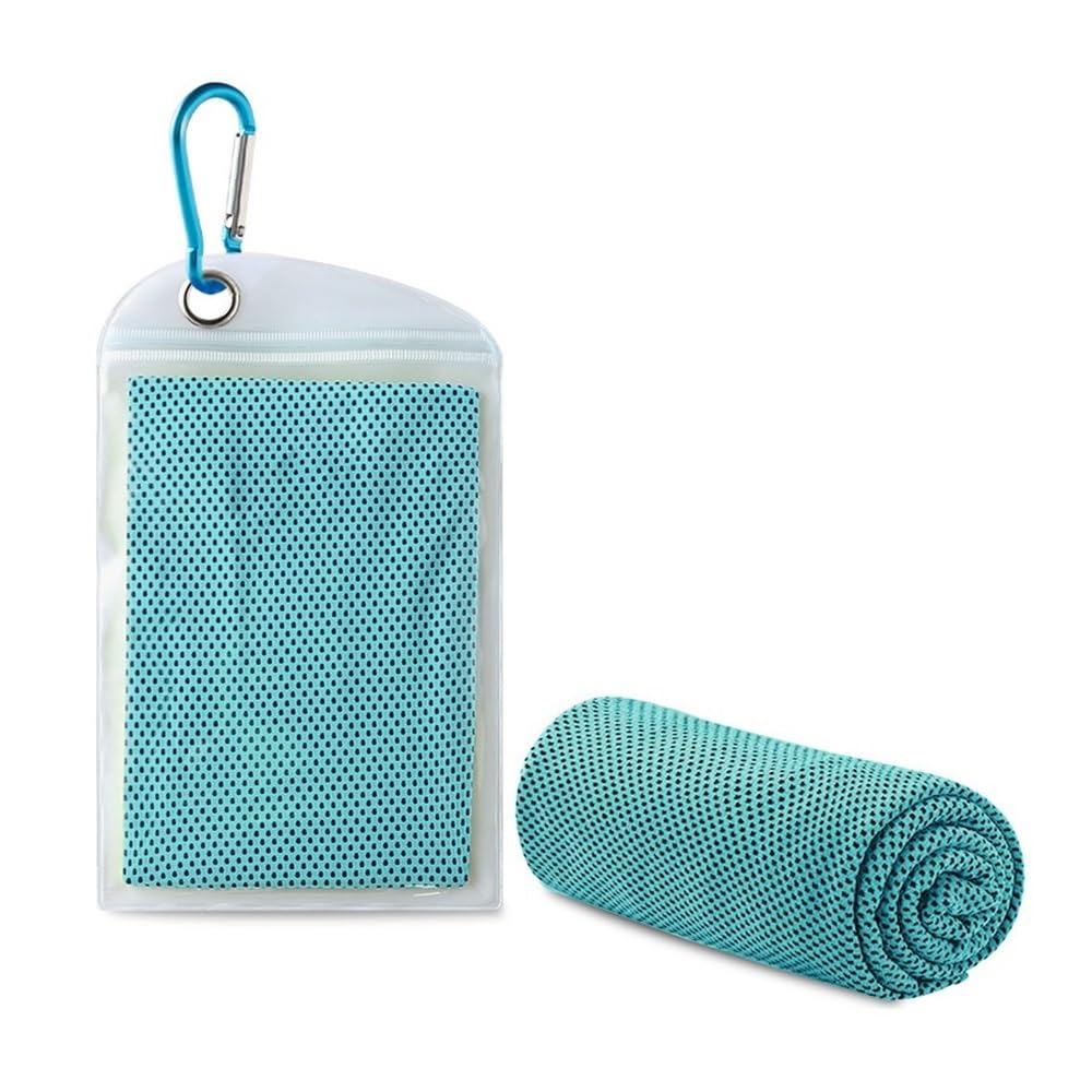 Clarture 2pcs Quick-Dry Microfiber Cooling Towel for Outdoor Sports - Sweat Absorption & Body Cooling Towels(Lake Blue)