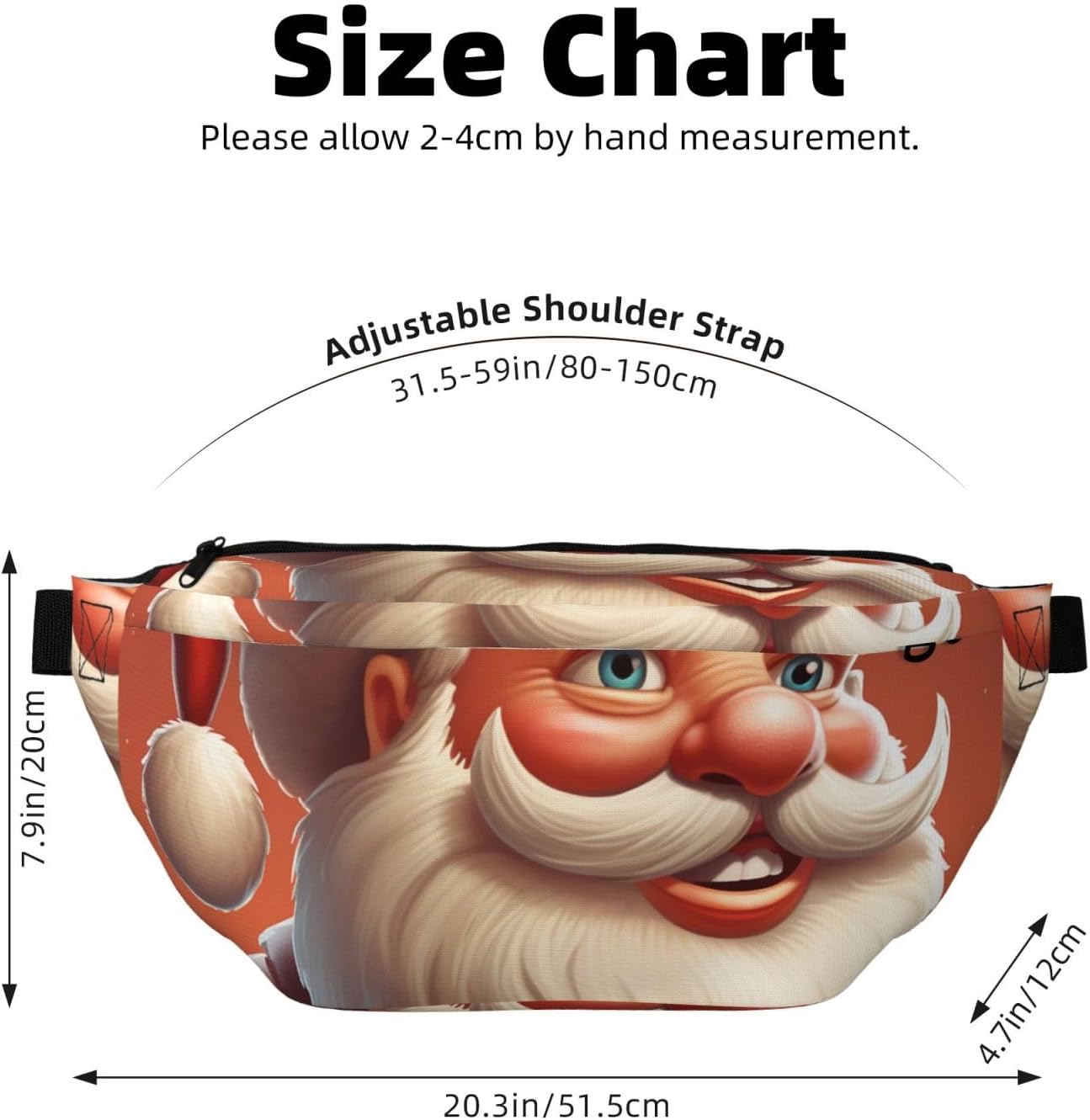 Fanny Pack for Men Women Santa Claus with Hat Belt Bag with Adjustable Strap Fashion Waist Bag Waist Pack for Travel