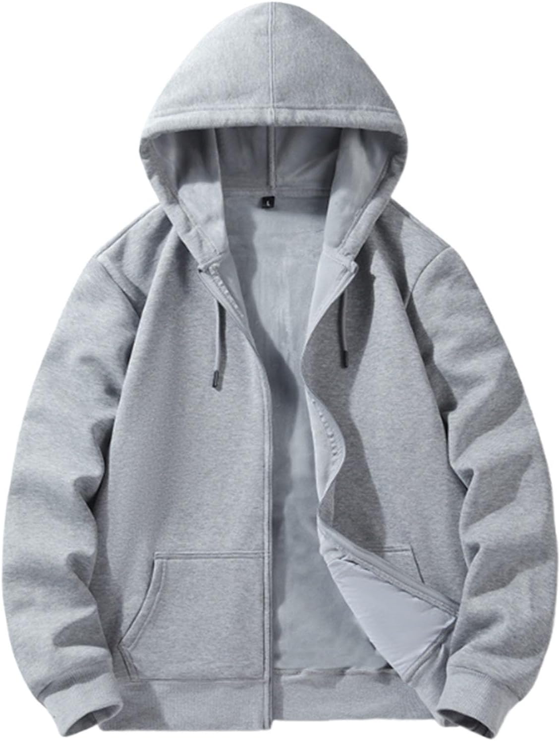 Men Heavyweight Fleece Lined Full Zip Winter Hoodies Tops | Ultra Thick Sherpa Interior, Thermal Winter Outerwear, Deep Front Pockets, Adjustable Drawcord, Warm Hooded Jackets