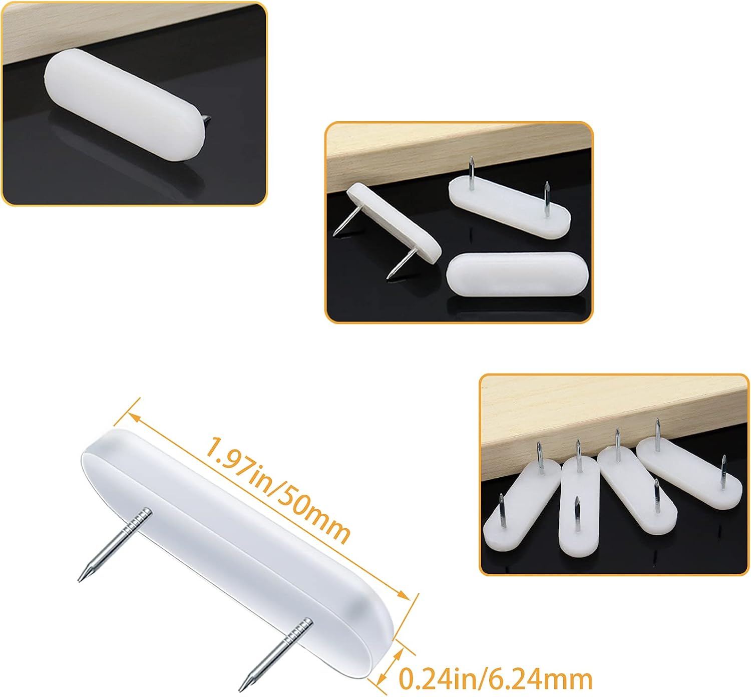 30-Piece Bed Skirt Pins or Holders - Plastic Head Double Bed Skirt Holding Pins for Upholstery, Slipcovers and Bedskirts
