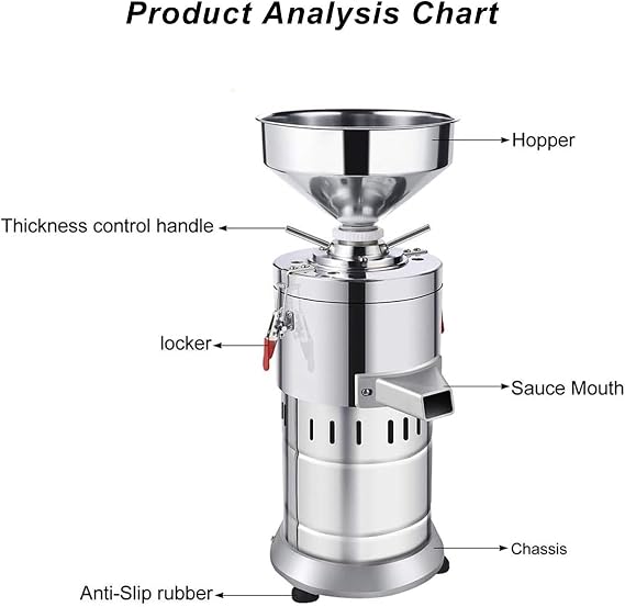 Peanut Butter Maker, Grain Mill Grinder, Stainless Steel Nut Pill Wheat Corn Herbs Spices & Seasonings Grinder, Electric Peanut Butter Making Machine, 1100W,220V