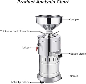 Peanut Butter Maker, Grain Mill Grinder, Stainless Steel Nut Pill Wheat Corn Herbs Spices & Seasonings Grinder, Electric Peanut Butter Making Machine, 1100W,220V