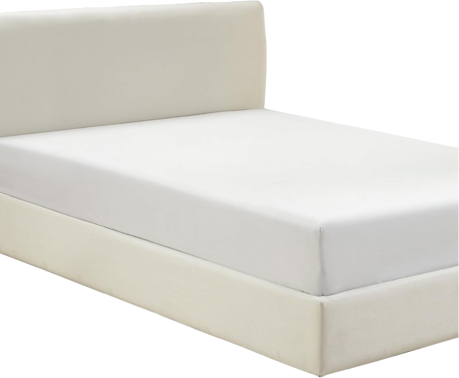 Violet Linen Luxe Luxury Cotton Sateen, Luxury Ultra Soft 300 Thread Count Sateen Cotton, Extra Soft and Comfortable, White, 44", Luxurious, Fitted Sheet