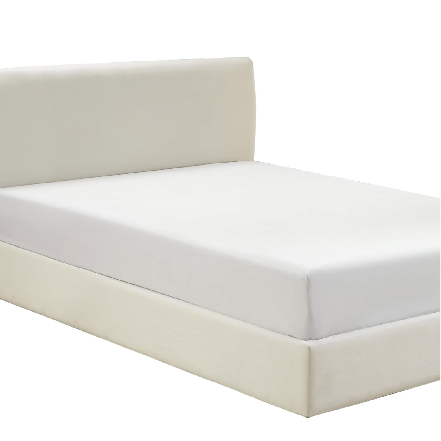 Violet Linen Luxe Luxury Cotton Sateen, Luxury Ultra Soft 300 Thread Count Sateen Cotton, Extra Soft and Comfortable, White, Full, Luxurious, Fitted Sheet