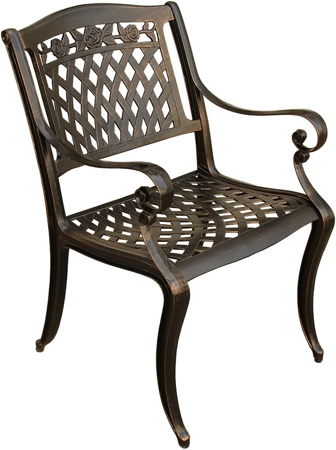 Oakland Living Rose Outdoor Aluminum Dining Chair, Bronze