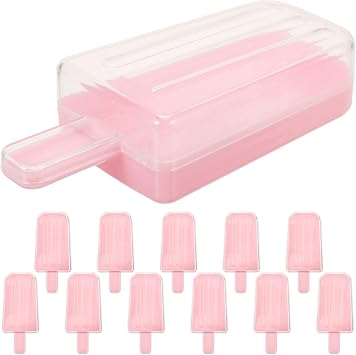 LALAFINA Wedding Candy Box 12Pcs Ice Cream Shape Clear Plastic Treat Boxes 4.2 X 1.9 X 1 Inch Small Chocolate Containers for Party Favors and Giving