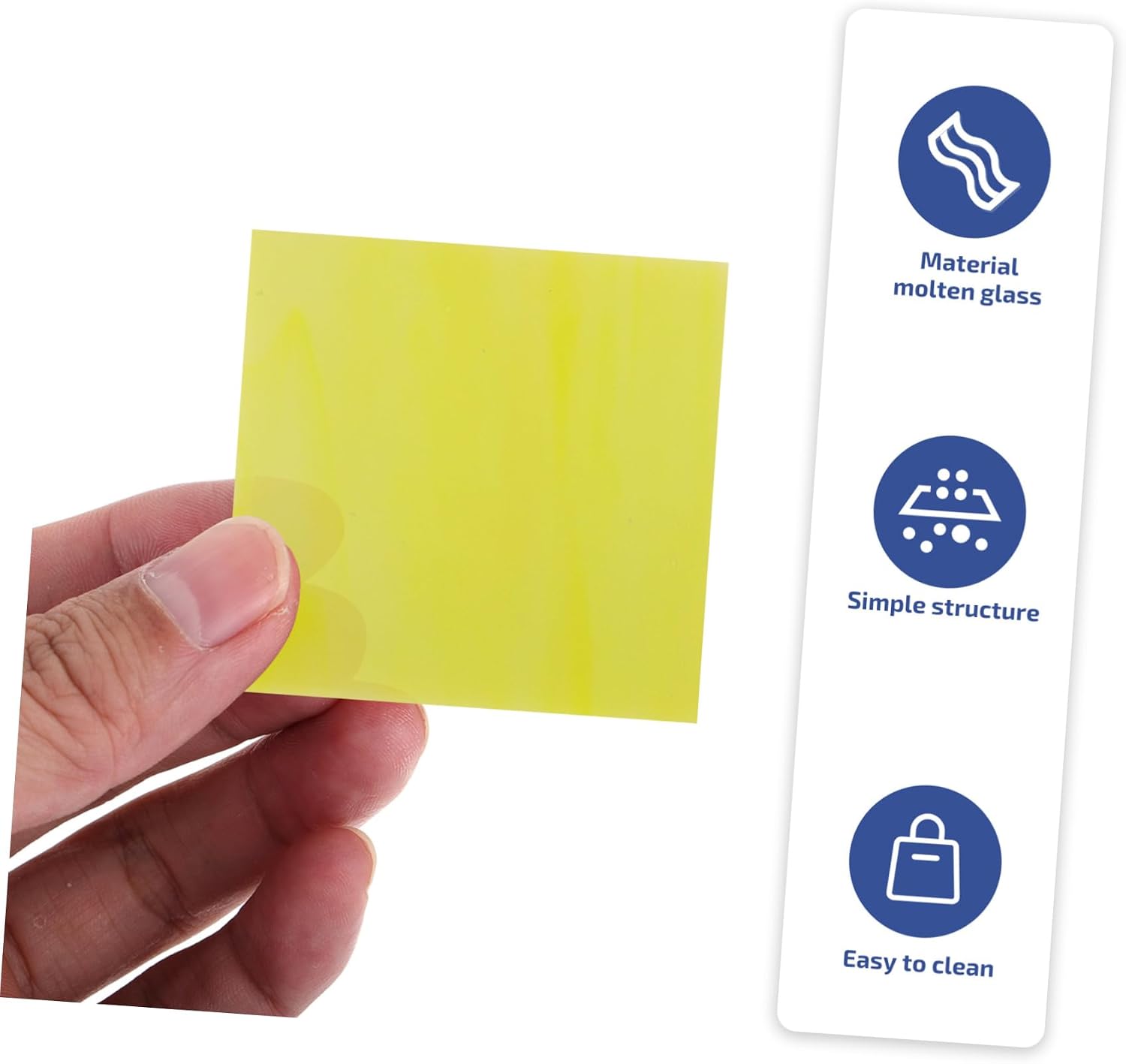 KONTONTY 7pcs Colorful Melting Square Glass Sheet for Microwave DIY Jewelry Pendants and Crafts High Adhesion Quick Melting Fusing Glass