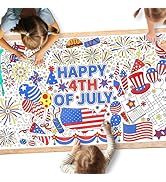 Gatherfun 4th of July Coloring Tablecloth | Patriotic Giant Poster 31.5x72 | Ideal for Independen...
