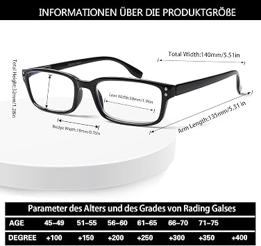 6 Pack Reading Glasses Men Women Blue Light Filter Glasses Spring Hinge Computer Glasses Black Reading Glasses (6 Black 3.00 x)