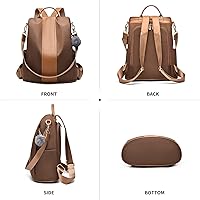 Vista 62 de Mochila impermeable liviana de nailon antirrobo para mujer, Caqui, M