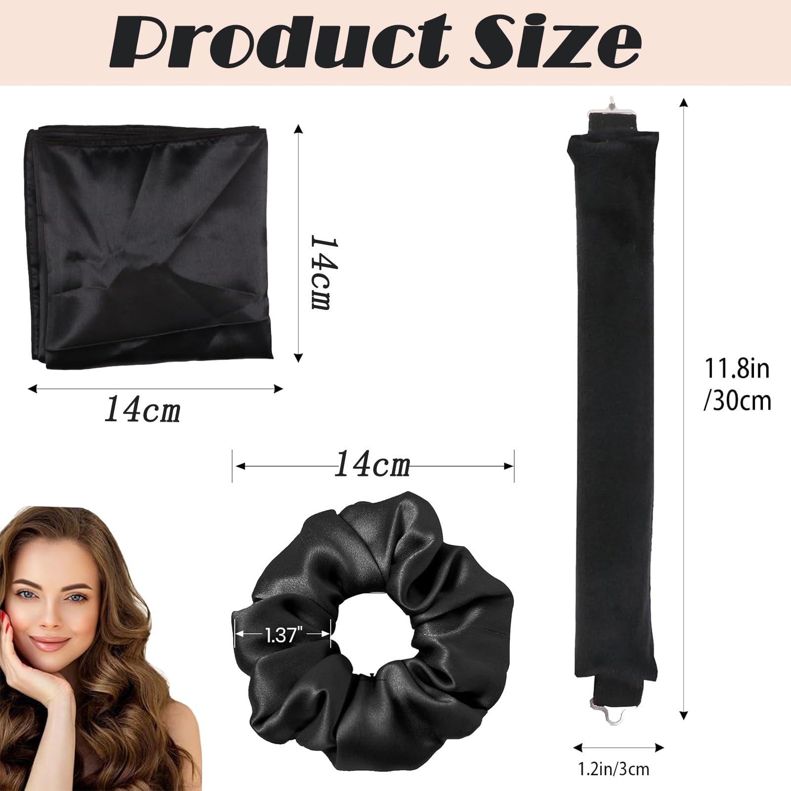 4 PCS Heatless Blowout Rods, With 1 PCS Soft Scarves+2 PCS Hair Loop, Overnight Blowout Rods, Heatless Curls - Image 2