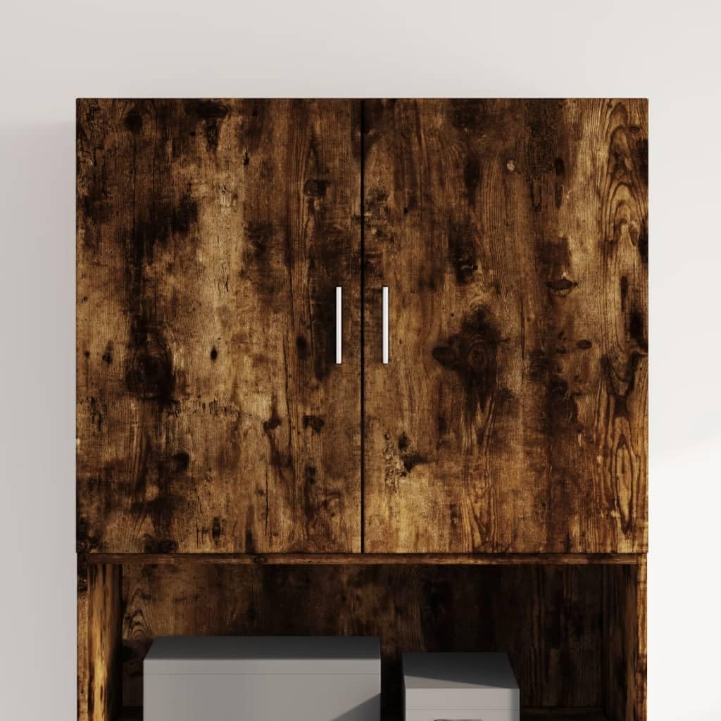 vidaXL Wandschrank, Hängeschrank mit Stauraum, Lagerschrank Wandmontage für Wohnzimmer Schlafzimmer Garage, Aufbewahrungsschrank Schrank, Räuchereiche Holzwerkstoff
