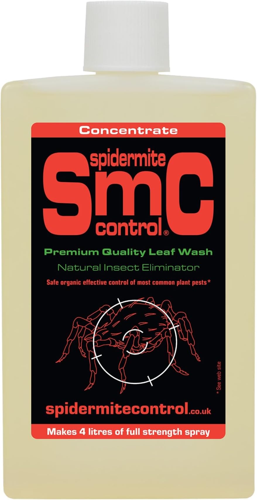 SMC Spider Mite Control 100ml Concentrate Makes 4L | Spider Mite Killer and Bug Spray for Indoor and Outdoor Plants | Kills Aphids, Greenfly, Whitefly, Mealybugs | Pesticide Free | Child & Pet Safe